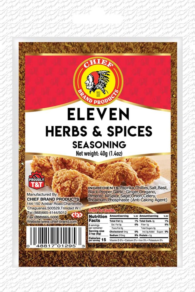 Eleven Herbs and Spices Seasoning Chief Brand Products